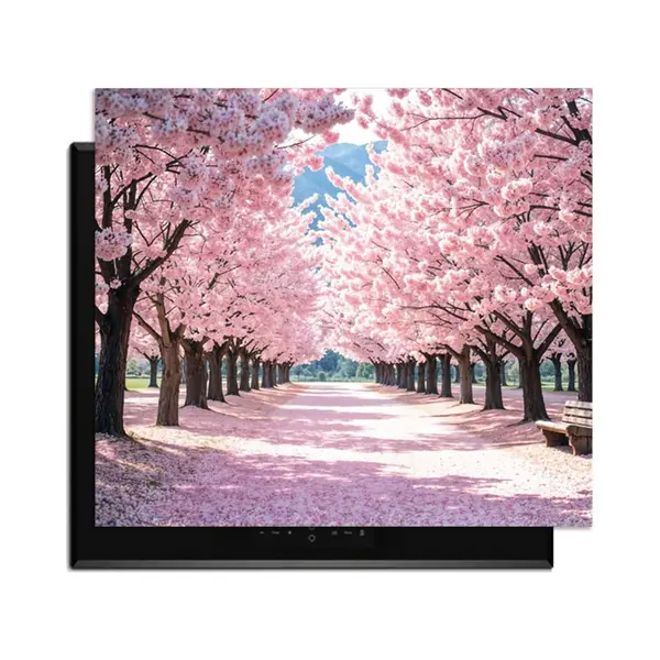 KitchenArt - Sakura Bliss – Inductie Beschermer - 52x35 Cm - Kookplaat Beschermer - Luxe Afdekplaat Inductieplaat - Anti-slip & Oprolbaar - thumbnail
