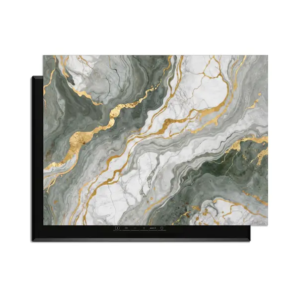 KitchenArt - Luxurious Marble Green – Inductie Beschermer - 81.2x52.7 Cm - Kookplaat Beschermer - Luxe Afdekplaat Inductieplaat - Anti-slip & thumbnail