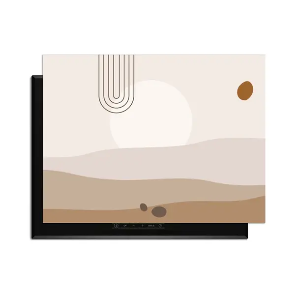 KitchenArt - Desert Glow – Japandi Inductie Beschermer - 81.2x52.7 Cm - Kookplaat Beschermer - Luxe Afdekplaat Inductieplaat - Anti-slip & Oprolbaar thumbnail