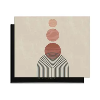 KitchenArt - Zen Circles – Japandi Inductie Beschermer - 77x51 Cm - Kookplaat Beschermer - Luxe Afdekplaat Inductieplaat - Anti-slip & Oprolbaar -