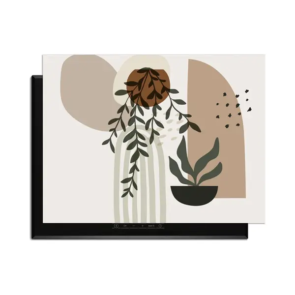KitchenArt - Botanical Harmony – Inductie Beschermer - 80x52 Cm - Kookplaat Beschermer - Luxe Afdekplaat Inductieplaat - Anti-slip & Oprolbaar - thumbnail