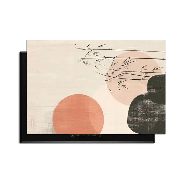 KitchenArt - Zen Balance – Japandi Inductie Beschermer - 90x50 Cm - Kookplaat Beschermer - Luxe Afdekplaat Inductieplaat - Anti-slip & Oprolbaar - thumbnail