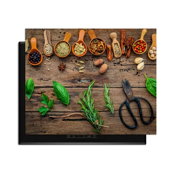 KitchenArt - Roots & Recipes - Inductie Beschermer - 76x51.5 Cm - Kookplaat Beschermer - Luxe Afdekplaat Inductieplaat - Anti-slip & Oprolbaar - thumbnail
