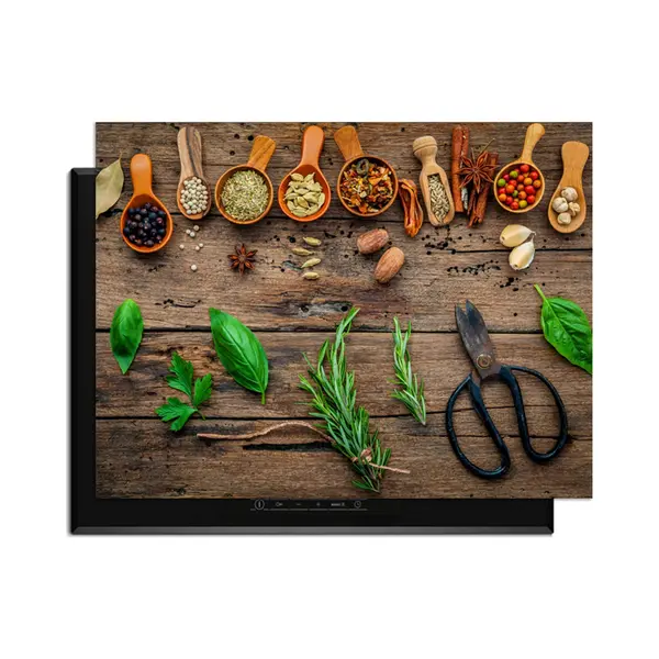 KitchenArt - Roots & Recipes - Inductie Beschermer - 81x52 Cm - Kookplaat Beschermer - Luxe Afdekplaat Inductieplaat - Anti-slip & Oprolbaar - thumbnail