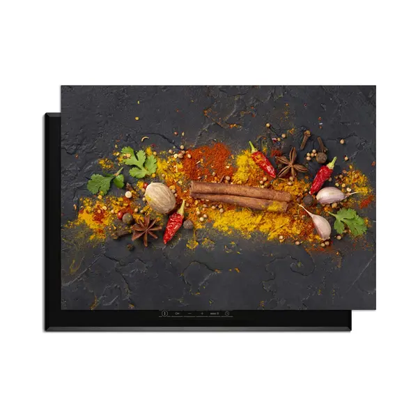 KitchenArt - Spice Explosion - Inductie Beschermer - 86x52 Cm - Kookplaat Beschermer - Luxe Afdekplaat Inductieplaat - Anti-slip & Oprolbaar - thumbnail