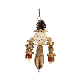 Northern Parrots Forest Puppet Sola Ball And Mahogany Pod Natural Parrot Toy