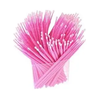 Lashes & More - 100 Stuks Wegwerp Microbrushes - Roze - Wimpers Uitbreiding - Individuele Lash Verwijderen - Wattenstaafje - Micro Borstel Voor Wimper