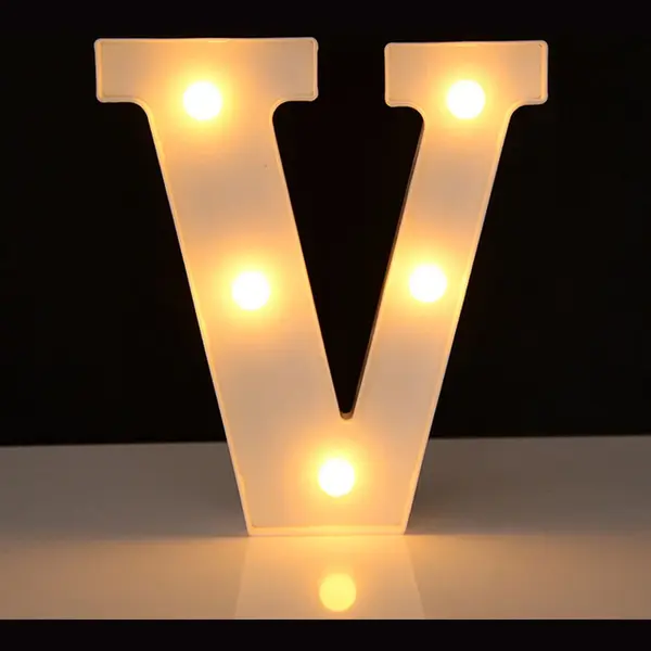 Lichtgevende Letter V - 16 Cm - Wit - Led thumbnail