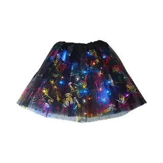 Merkloos ‘ Halloween Lichtgevend Rokje/Tutu - Zwart / Rgb Kleuren