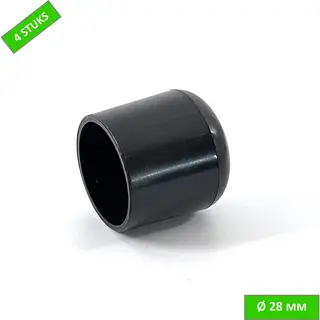 TQ4U Top Quality For You TQ4U Pootdop Ø 28 Mm - Stoelpootdop - Omsteek - Kunststof - Zwart - 4 Stuks
