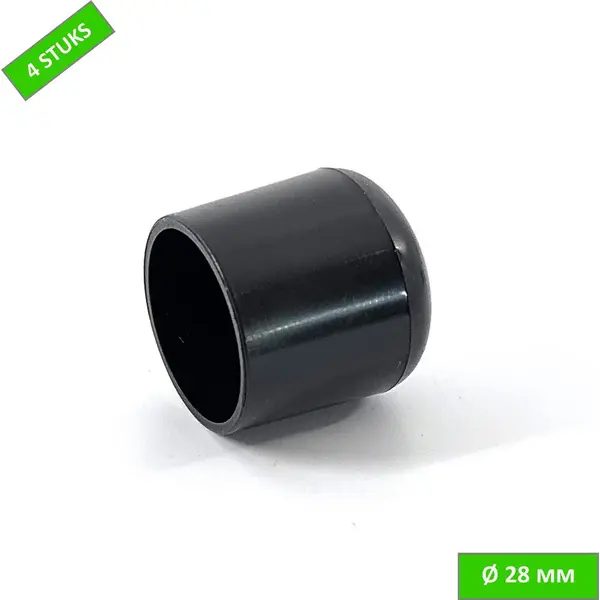 TQ4U Top Quality For You TQ4U Pootdop Ø 28 Mm - Stoelpootdop - Omsteek - Kunststof - Zwart - 4 Stuks thumbnail