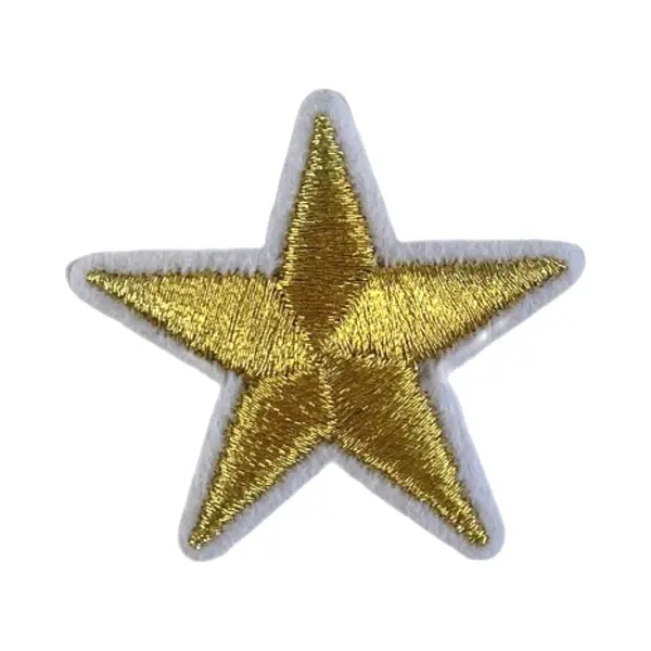 Ster Sterretje Strijk Embleem Patch Goud Wit 4.3 Cm / 4.3 Cm / Goud Wit thumbnail