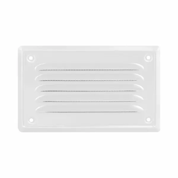 Kaia Ventilatierooster Wit - Rechthoekig Luchtrooster - Ventilatie Rooster - Schoepenrooster - 16, 5 X 10 Cm Buitenzijde - Incl. Gaas thumbnail
