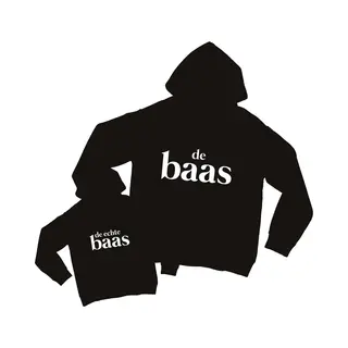 Matching Hoodies Vader & Zoon/Dochter | De Echte Baas | Vader L - Kind 98/104 | Eenmannenkado.nl