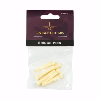 Lintage Guitars Premium Brugpinnen Wit Akoestische Gitaar - Set (6 Stuks) Brugpin - Pinnen Voor Gitaar - Gitaar Volwassenen - Gitaar Kind