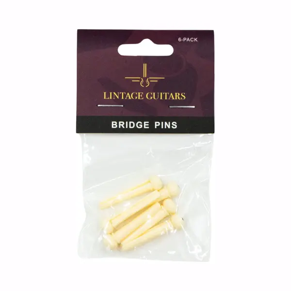 Lintage Guitars Premium Brugpinnen Wit Akoestische Gitaar - Set (6 Stuks) Brugpin - Pinnen Voor Gitaar - Gitaar Volwassenen - Gitaar Kind thumbnail
