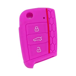 Siliconen Sleutelcover Sport - Roze Sleutelhoesje Geschikt Voor Volkswagen Polo / Golf / 2014 - 2021 / Seat Leon / Seat Ibiza / Golf Gti / Golf R /