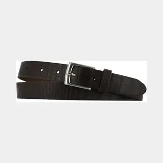 Lederriemen Leren Dames/Heren Riem Krokoprint | 3cm Breed | Riemmaat, 110cm (totale Lengte, 125cm) | 100% Echt Leer | Nikkelvrije Gesp | Kleur, Bruin
