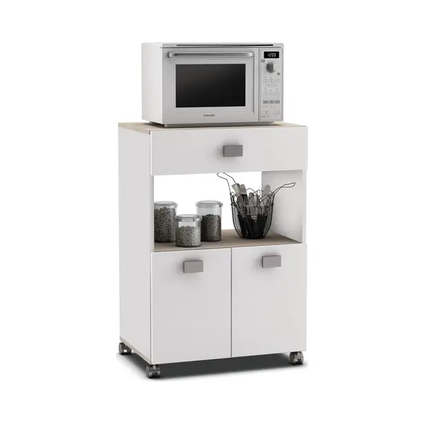 Young Furniture Verrijdbaar Keukenkast Roma 90 Cm Hoog Wit thumbnail