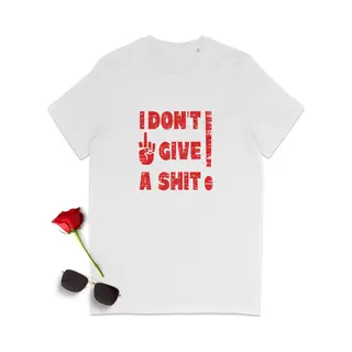 Stanley/Stella Heren T Shirt Met Tekst, I Don't Give A Shit! - Dames Tshirt Met Rebel Quote - Grappig T-shirt Voor Mannen En Vrouwen - Unisex Maten, S M L Xl Xxl