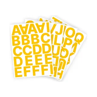 Stickey Letter Stickers / Plakletters - Stickervellen Set - Geel - 5cm Hoog - Geschikt Voor Binnen En Buiten - Standaard Lettertype - Glans