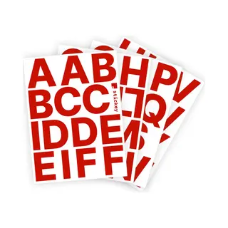 Stickey Letter Stickers / Plakletters - Stickervellen Set - Rood - 6cm Hoog - Geschikt Voor Binnen En Buiten - Standaard Lettertype - Glans