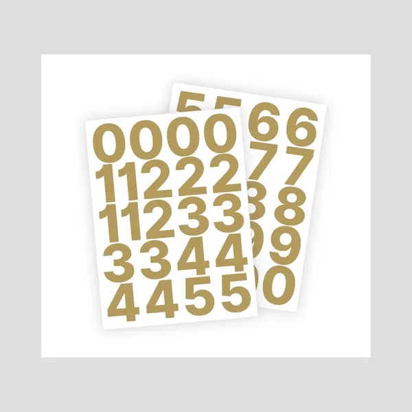Stickey Cijfer Stickers / Plaknummers - Stickervellen Set - Metallic Goud - 5cm Hoog - Geschikt Voor Binnen En Buiten - Standaard Lettertype - Mat thumbnail