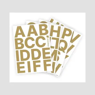 Stickey Letter Stickers - Metallic Goud 6cm - Voor Binnen En Buiten - Mat