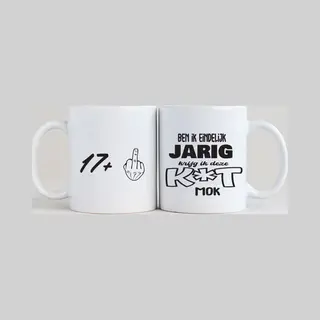 Luneno 18 Jaar 2 Mokken Verjaardag + Ben Ik Eindelijk Jarig Krijg Ik Deze K*t Mok - Verjaardag - Jarig - Cadeau - Grappig