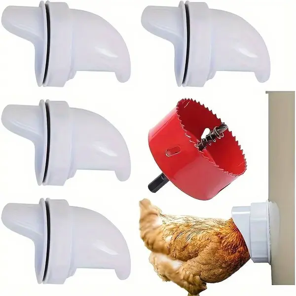 Pluimvee 4x Feeder - Automatisch Voersysteem - 4 Feeders En Gatenzaag - Voerbak Kip En Ander Pluimvee Of Gevogelte thumbnail