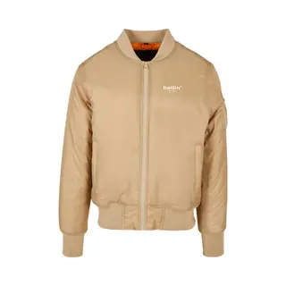 Heren Jas Zomer Met Ballin Est. 2013 Bomber Jack Print - Beige - Maat S