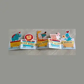 Belgian Greetings Wenskaart - Wenskaart Xl - Wenskaart Kind - Circusdieren - Super Lange Kaart - Felicitatie - Dieren
