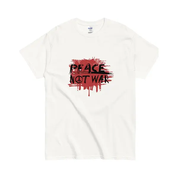 Gildan Peace Not War T-Shirt Dames En Heren - Protestshirt - Wit - L thumbnail