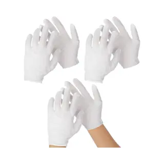 Allecto Plus - Katoenen Handschoenen Voor Droge Handen En Eczeem - Wit - Maat M - Set Van 3 - Hydraterend - Cosmetica - Handspa - Sieradeninspectie -