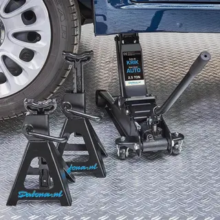 Datona Autokrik - Laag Model Garagekrik Met Assteunen 2, 5 Ton - 9 Cm