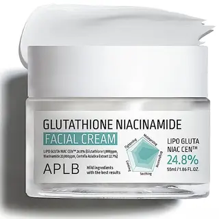 Aplb Glutathione Niacinamide Face Cream | Niac Cen™ Lipo Gluta 24.8% 1.86 Fl.Oz/Korean Skin Care, Deep Hydration By Niacinamide, Improved Skin