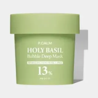 P.Calm Holy Basil Deep Bubble Mask, Holy Basil & Carbonated Water To Clear Pores Blackhead Korean Clay For Bubble Rinse (90g/3.17oz)