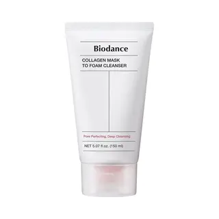 Biodance Collagen Mask To Foam Cleanser, Pink Face Wash For Women, 2-in-1 Pore Mask And Hydrating Foaming Facial Cleanser For Sensitive Skin, Oily