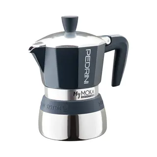Pedrini MyMoka induction Moka pot Blue, Stainless steel