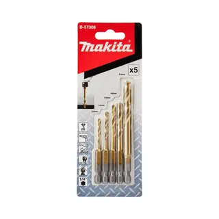 Makita, Boorbitje, Zestaw Wierteł Do Metalu 5szt. (B-57308) (3-8 Mm)