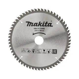 Makita, Zaagbladen, D-72986 T.C.T. Pjūklas 210X2, 4X30mm 5° T60 Aliuminio Pjovimui