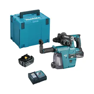 Makita, Boormachine + Slagboor, DHR242RTJW Accumuliatorinis Perforatorius, 18 V, 2x 5.0 Ah Li-ion, Sds-Plus, 2.0J Led, Snelwissel D