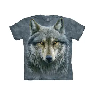 The Mountain Warrior Wolf Adult T-Shirt, Grey And Blue, 3XL