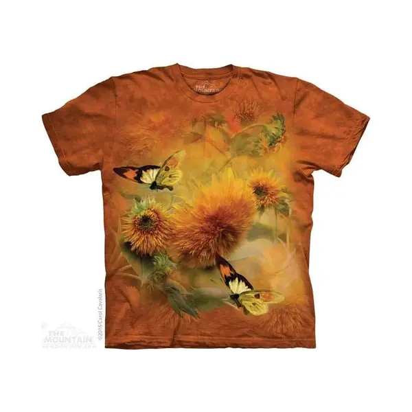 The Mountain Sunflower & Butterflies Adult T-Shirt, Orange, 2XL thumbnail