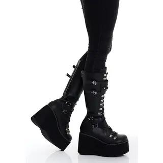 DemoniaCult - Kera-200 Plateau Laarzen - Us 6 - 36 Shoes - Zwart