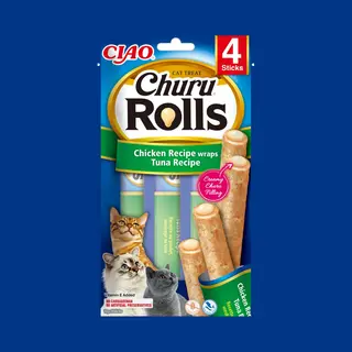 Inaba Foods Ciao Churu Rolls Hühner Rezept mit Thunfisch Katzenleckerlis 14 g