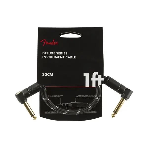 Fender Kabel Deluxe 0, 3m Bk Tweed 2-hoek (0.30 m), Audiokabel thumbnail