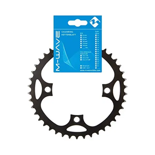 M-Wave Samox E-Bike Kettenblatt, Für 1/2 X 3/32 & 11/128" Ketten, Für Brose, Bosch, Shimano…, Lochkreis 104 Mm, Schwarz thumbnail