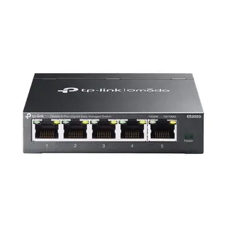 Tp-Link Omada ES205G Managed Gigabit Ethernet (10/100/1000) Power over Ethernet (PoE) Zwart