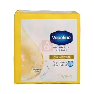 Vaseline Healthy Plus Bar Soap Total Moisture - 3 X 75 G